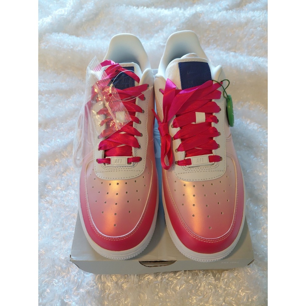 Nike Air Force 1 '07 LV8 CT1092-100 Women's Size 8.5 Pink Gradient White Blue